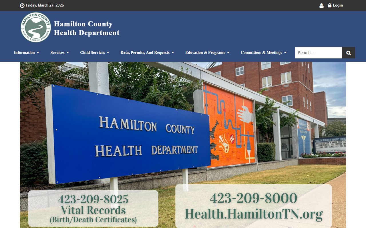 Hamilton County health department used for Chattanooga Death Index research