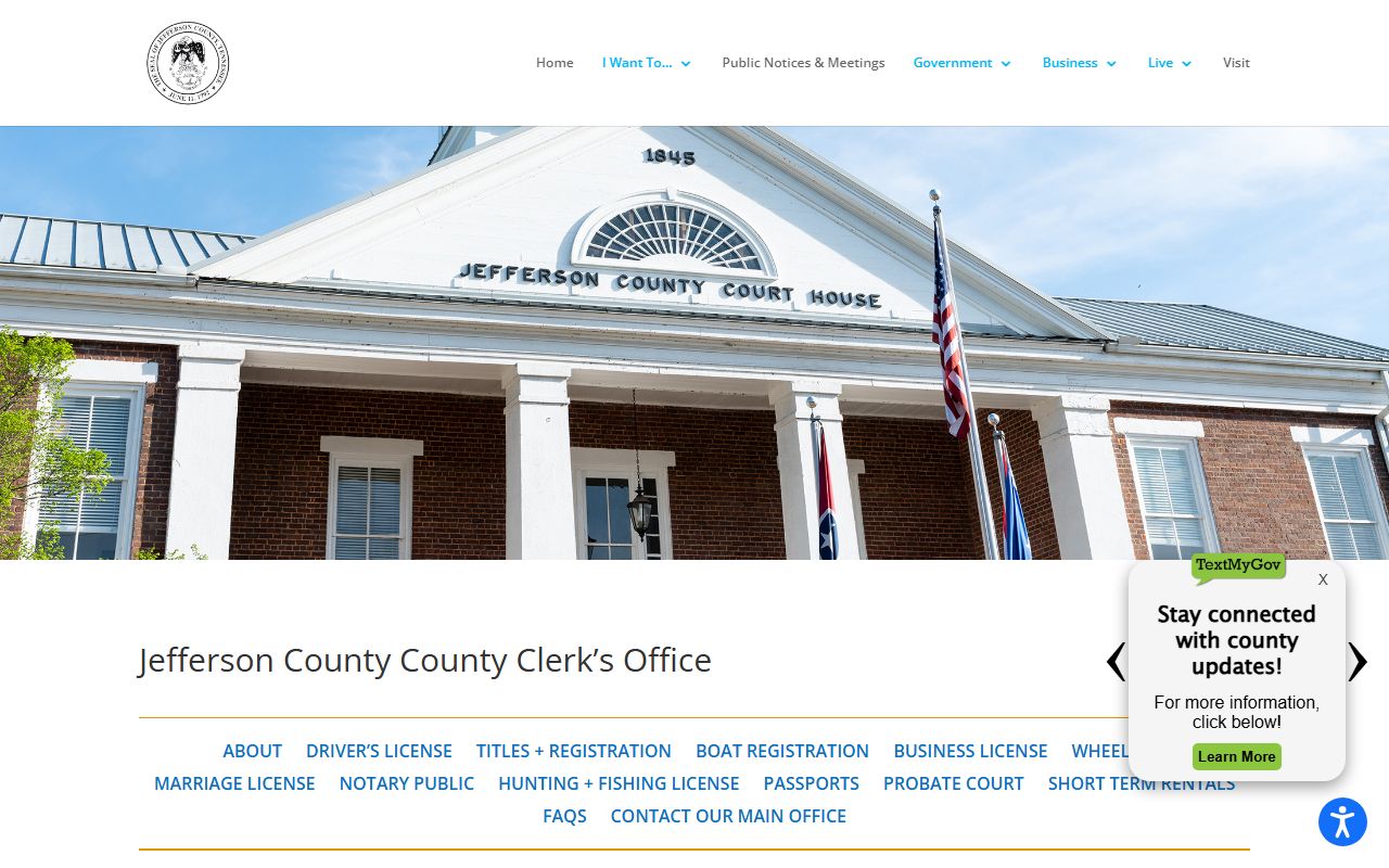Jefferson County Death Index image for the county clerk
