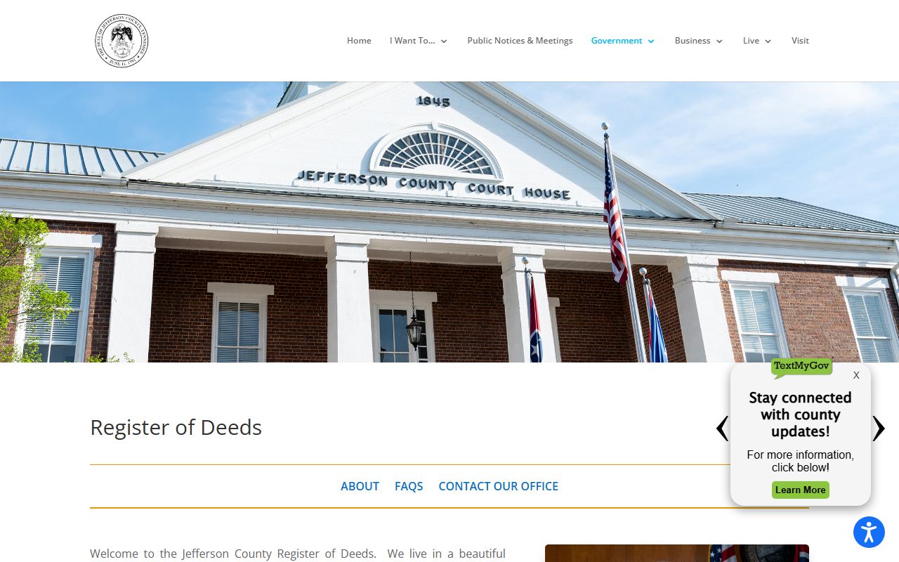 Jefferson County Death Index image for the register of deeds