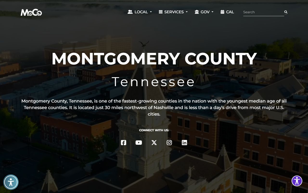 Montgomery County Government portal for Death Index research