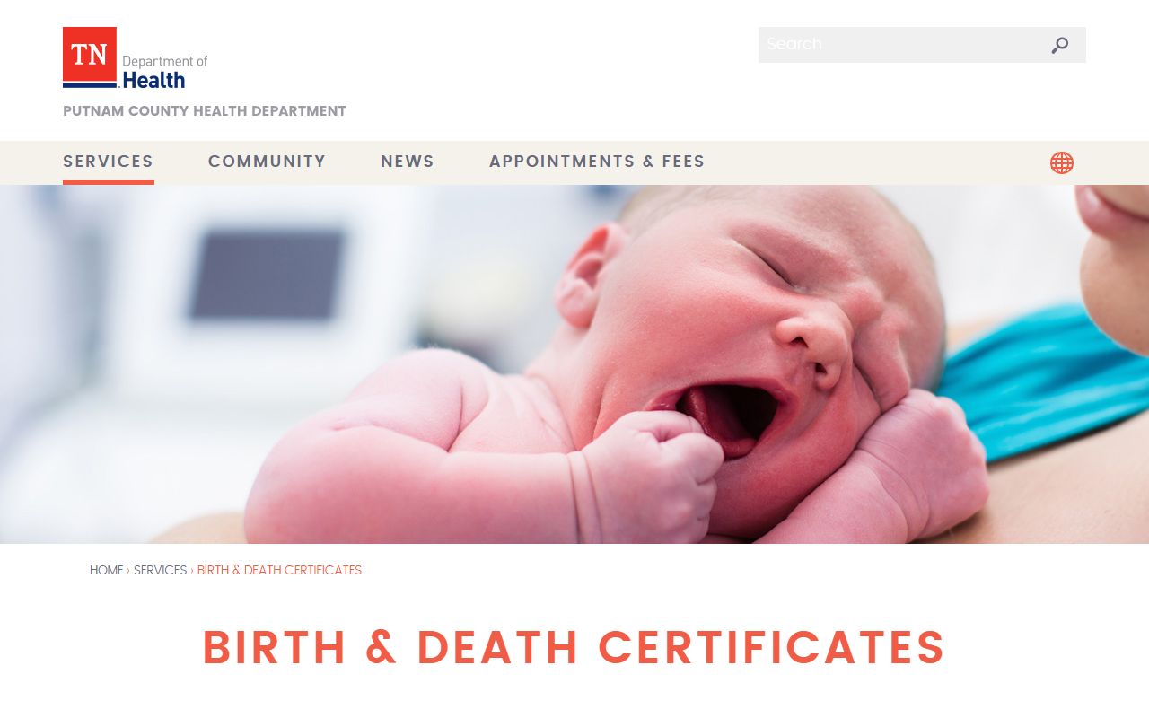 Putnam County Death Index image for birth and death certificates