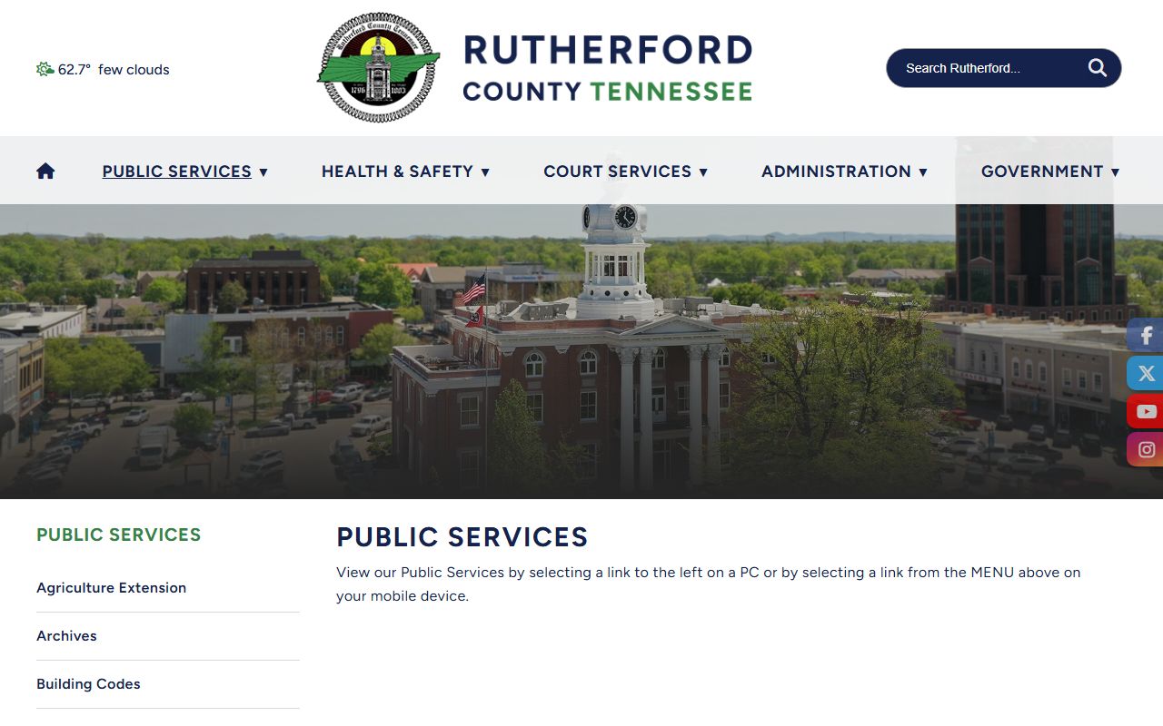 Rutherford County Archives for Murfreesboro Death Index history research