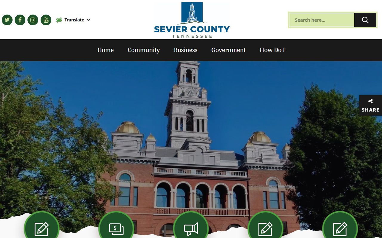 Sevier County Death Index image for the county main portal