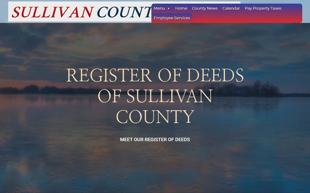 Sullivan County Register of Deeds page for Death Index research
