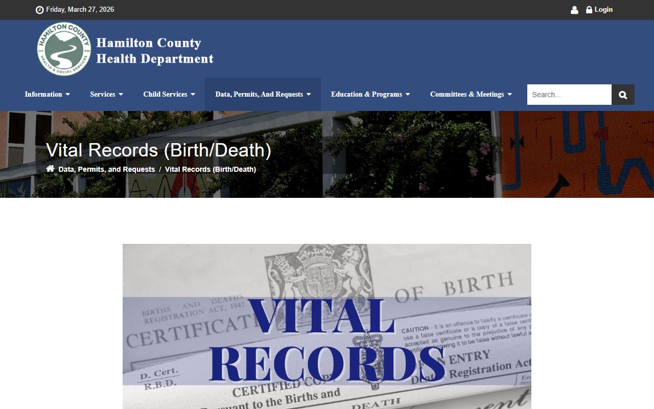 Tennessee Death Index Hamilton County vital records page