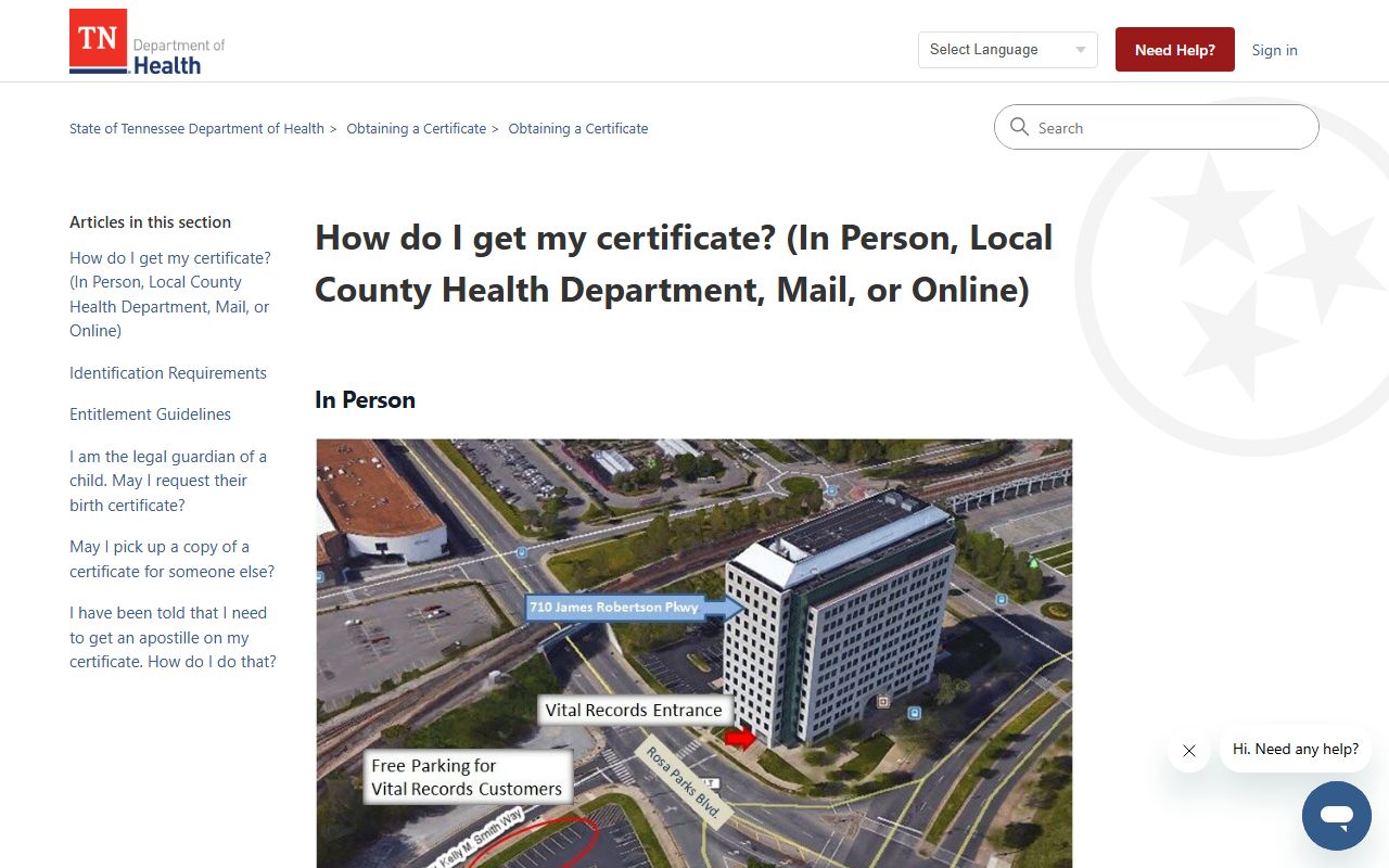 Tennessee Death Index how to get a death certificate page